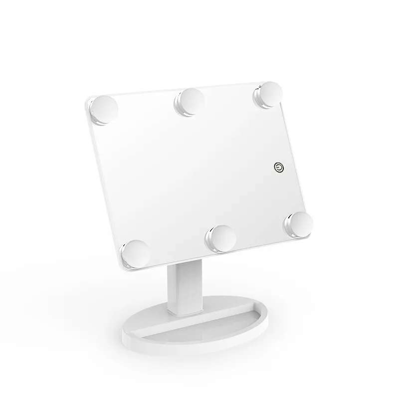 
Living Room Decorative round mirror High-definition make up mirror with stand Rotate the bulb mirror 360 degrees 