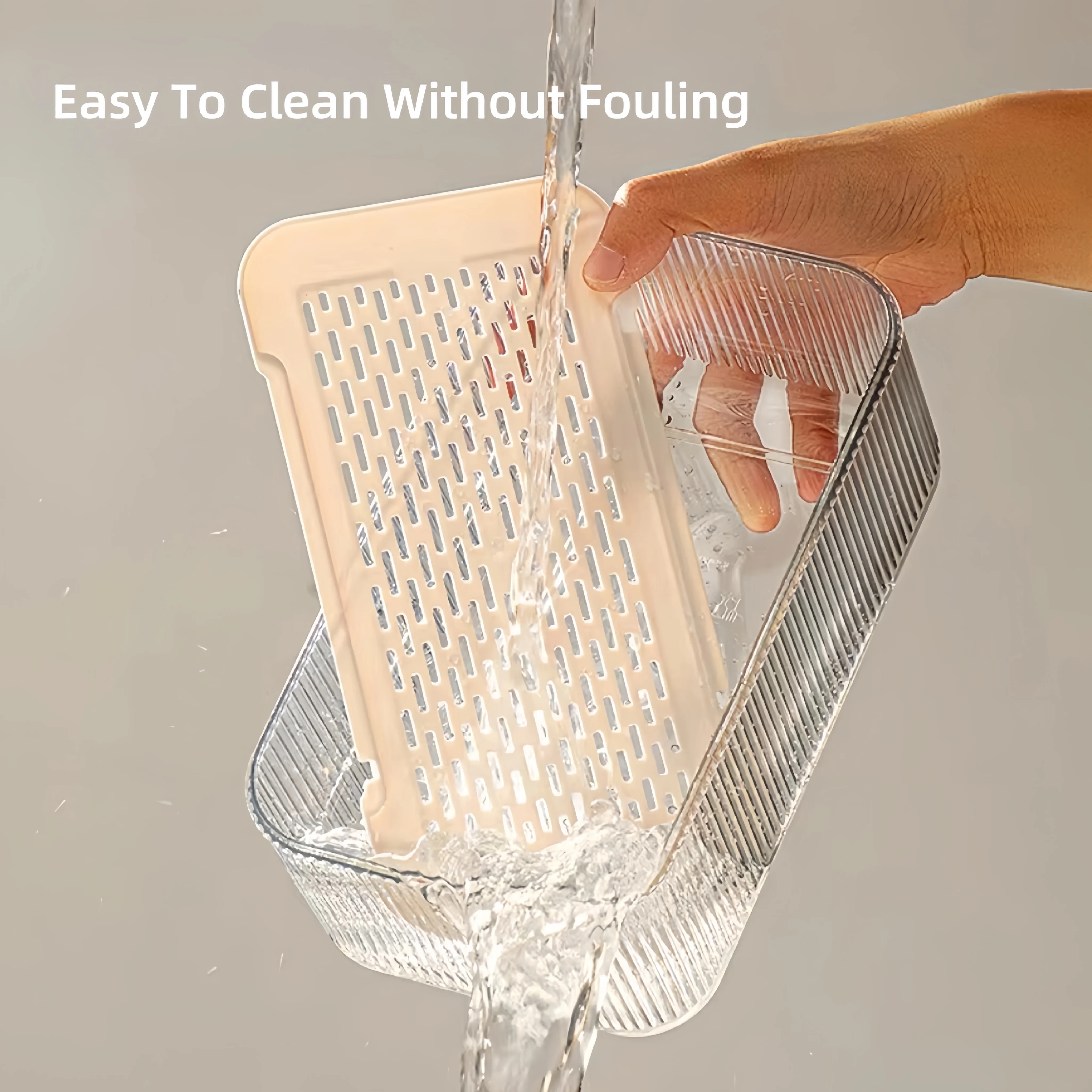 Multipurpose Reusable Fruit Spice Food Container Boxes Refrigerator Storage Container with Drain Basket