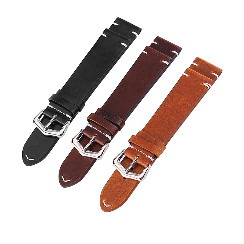 
Zulu high quality Genuine Leather Replaceable smart watch band 22mm leather strap 