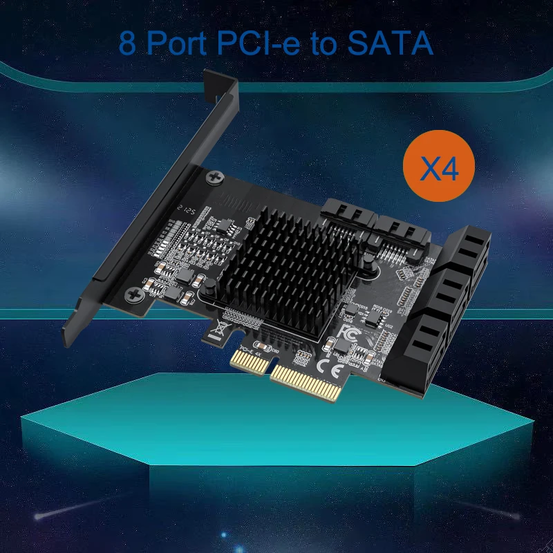 16 порт SATA 3 pcie карты расширения для 1x карт 0 6 Гб адаптер Чиа жесткого диска добычи полезных ископаемых
