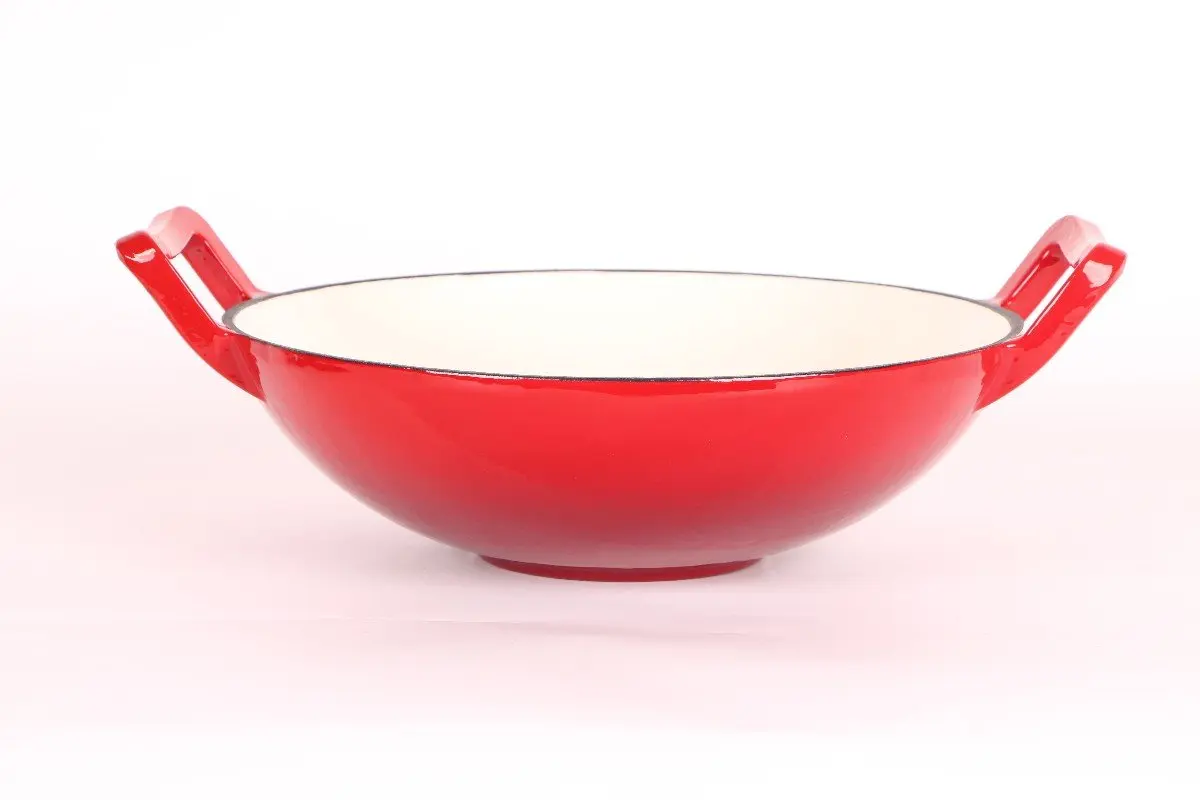 Wok pan European one thousand old traditional handmade iron cast iron pot with non-stick wok uncoated thick