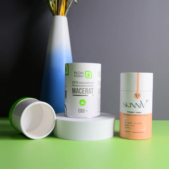 new fancy quality biodegradable cylinder tube packaging  paper tube for gummy collagen