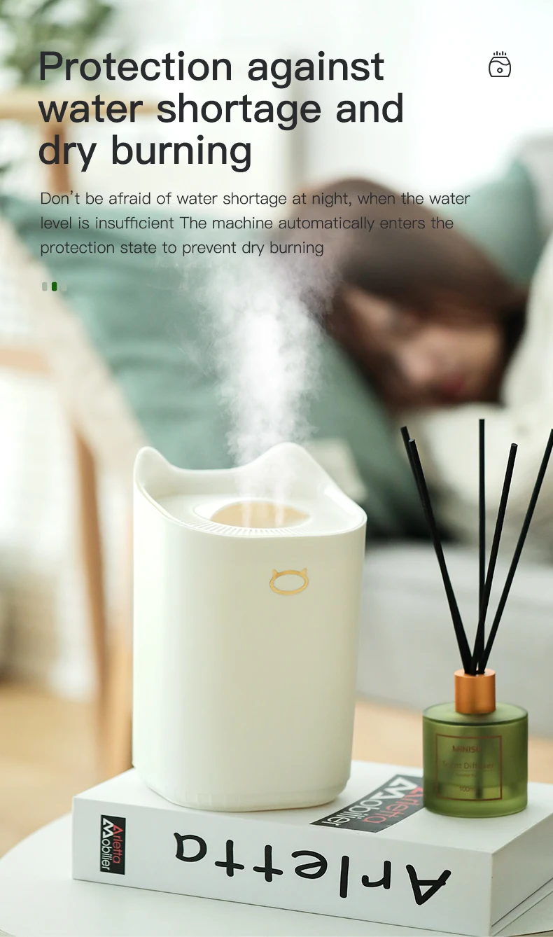 Amazon Top Seller FCC Double Nozzle Humidification 2.3L Plastic Manual Mist Nebulizer Desk Car USB Air Humidifier Ultrasonic