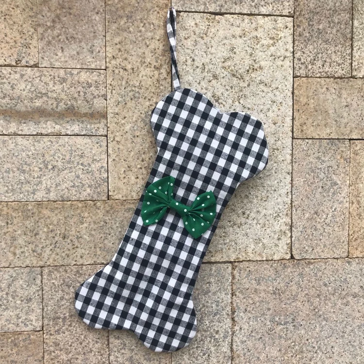 4 Design Hanger Gift Funny Sock Personalized Pet Stocking Custom Bone Christmas Stocking With Bow