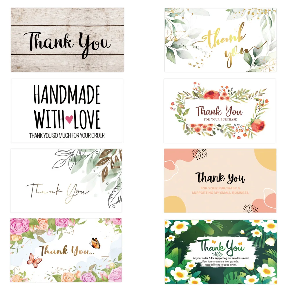 High Quality Cheap Paper Insert Thank You Business Card With Own Logo