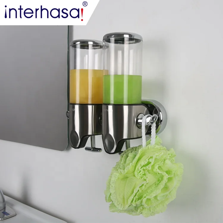 2 in 1 shower dispenser modern wall mounted refillable bath gel shampoo and conditioner body wash dispenser for shower gel