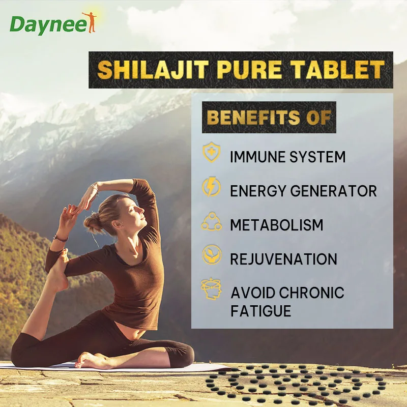 Shilajit Tablet Himalayan Organic Fulvic Acid 85+ Trace Minerals Resin Pure Shilajit Tablet