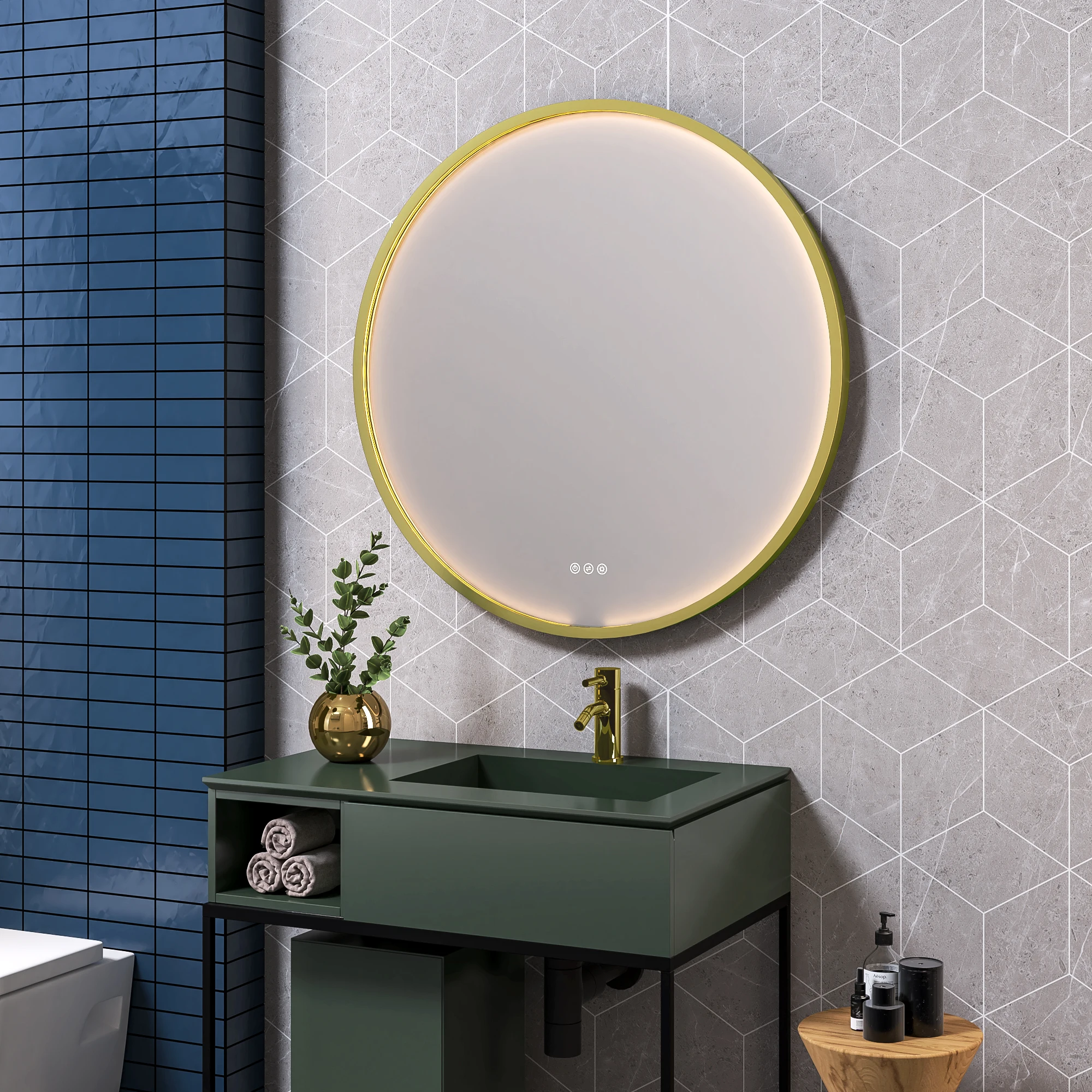 Best Price Led Backlit Metal Hotel Bathroom Mirror