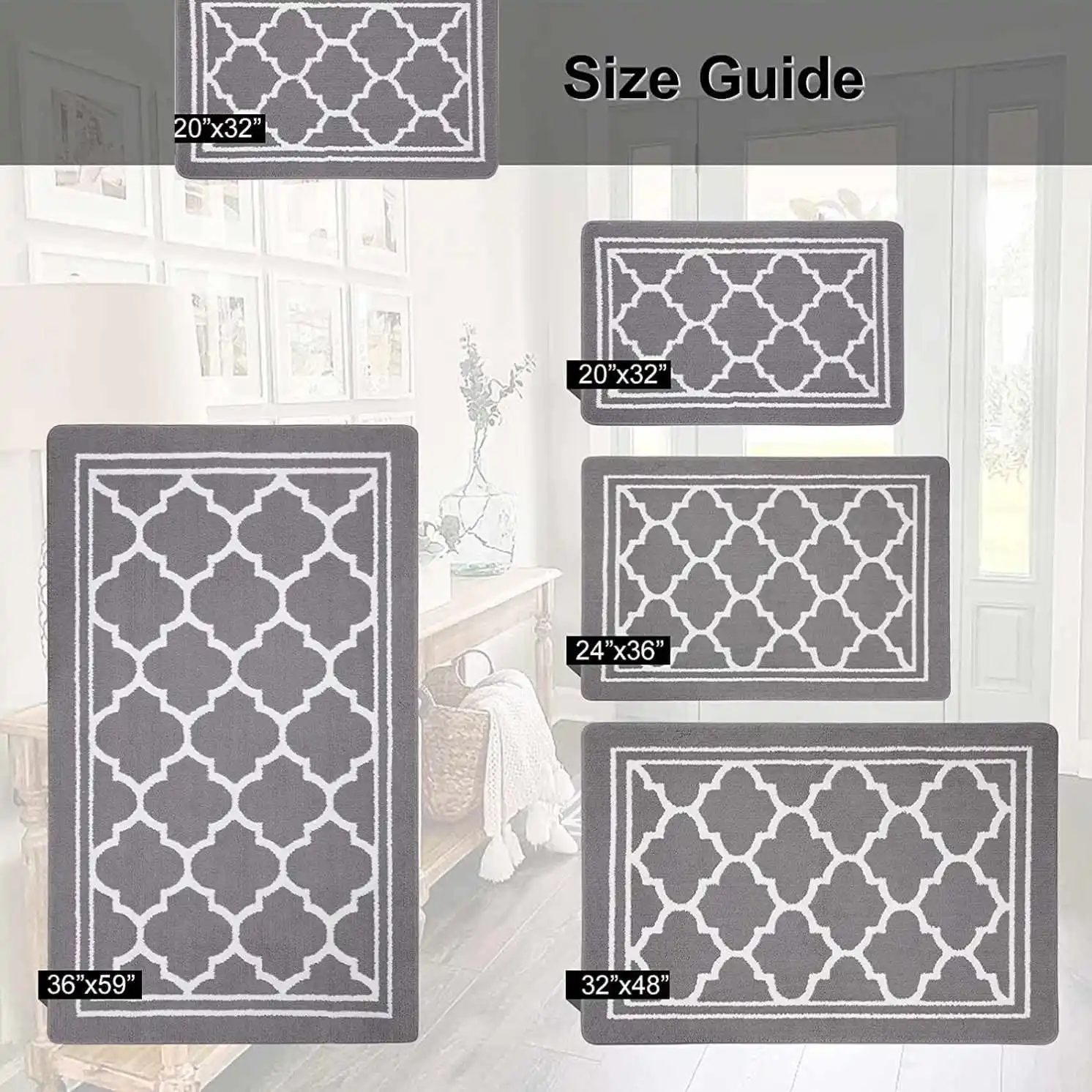 Non-Slip Olefin Tiny Grecian Door Mat