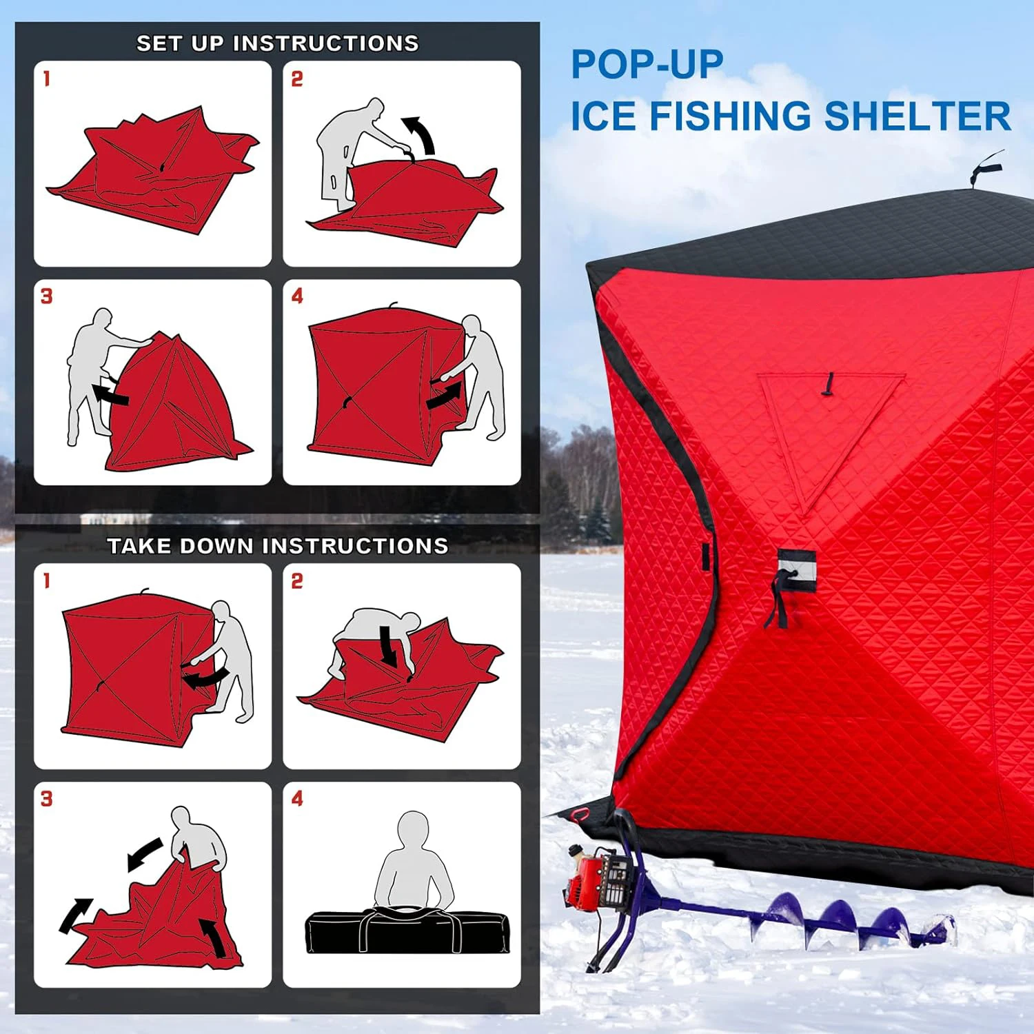 outdoor ice fishing tent extra large insulated windproof and warm winter tent support for customized sauna tents