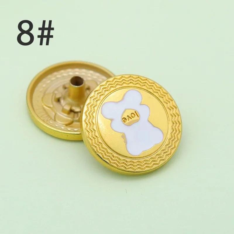 Custom Engrave Round Shape Fashion Design Metal Buttons Snap Shank Alloy Buttons For Clothing