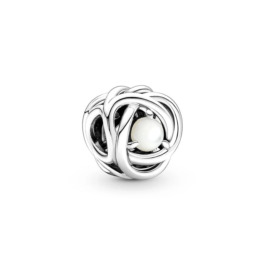 New 925 sterling silver Charm June Birthstone Eternity Circle O Pendant and Earrings Set DIY Necklace Ring for Women Jewelry Set