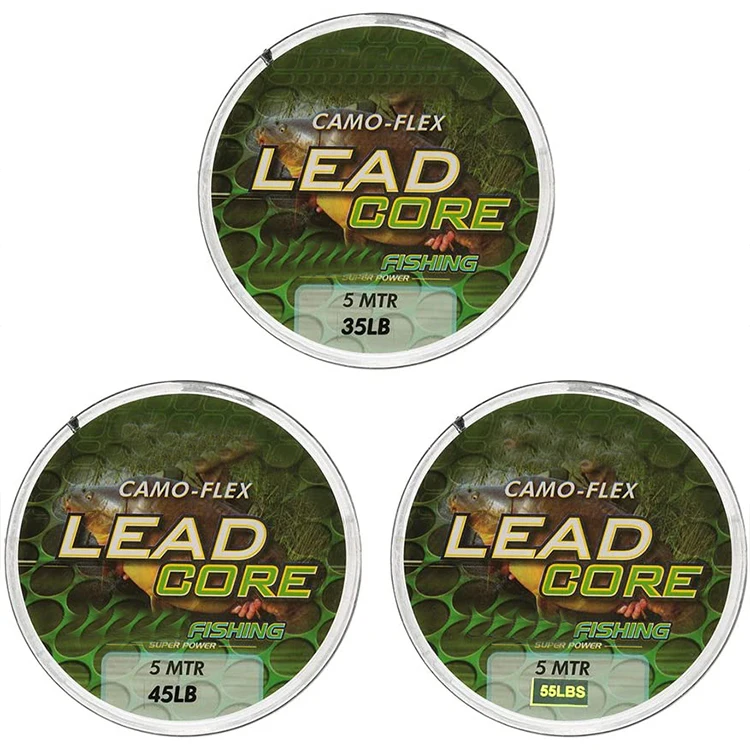 Sinking speed high density weighting strands lead core rope carp fishing line yellow leaders trolling