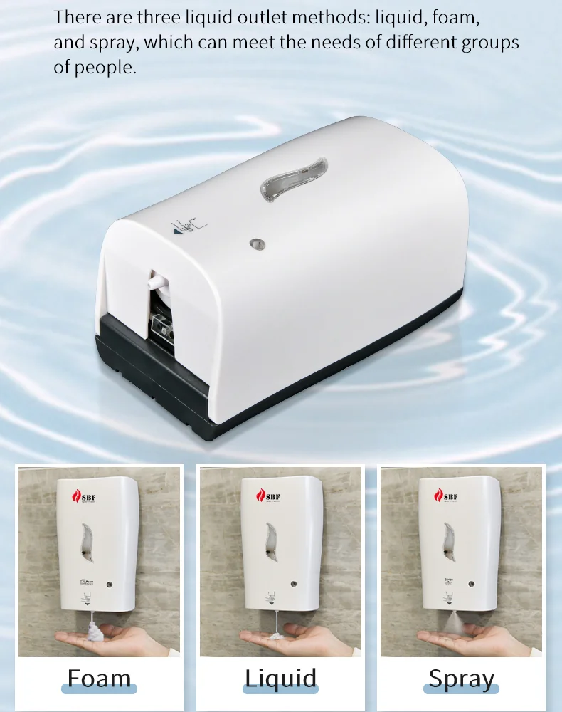 2023 ABS 1000ml Wall Mounted Motion Sensor Automatic Black Soap Dispenser Free Touchless Sanitizer Soap Automatic Dispenser