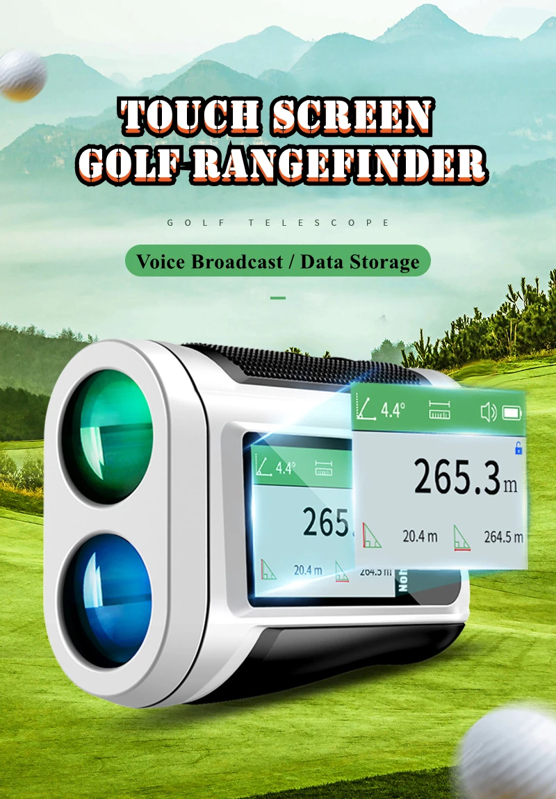  Ручной USB зарядный сенсорный экран 600/800/1000 м дальномер для гольфа