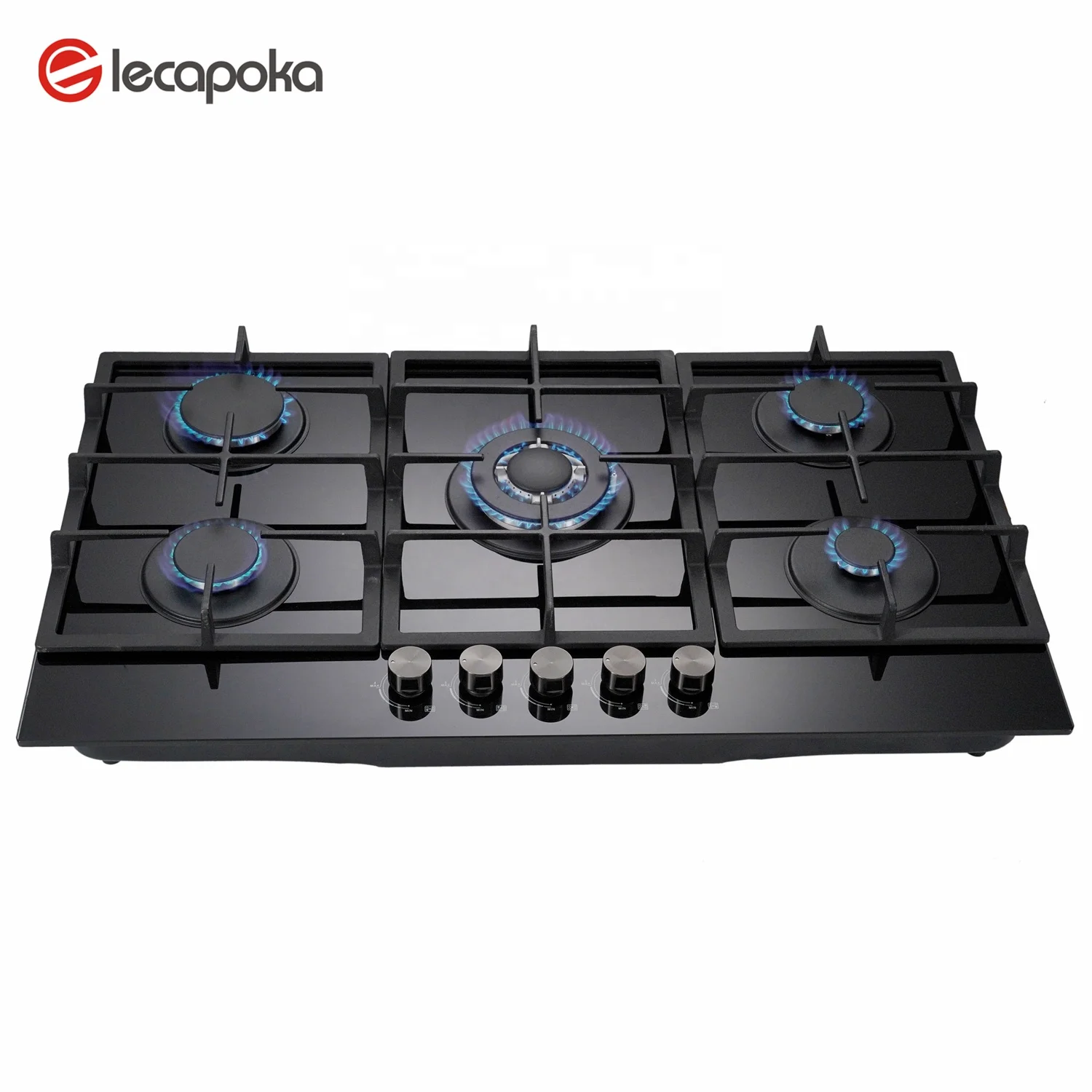 Free custom OEM tempered glass panel 5 burners gas stove 5 burners gas hobs