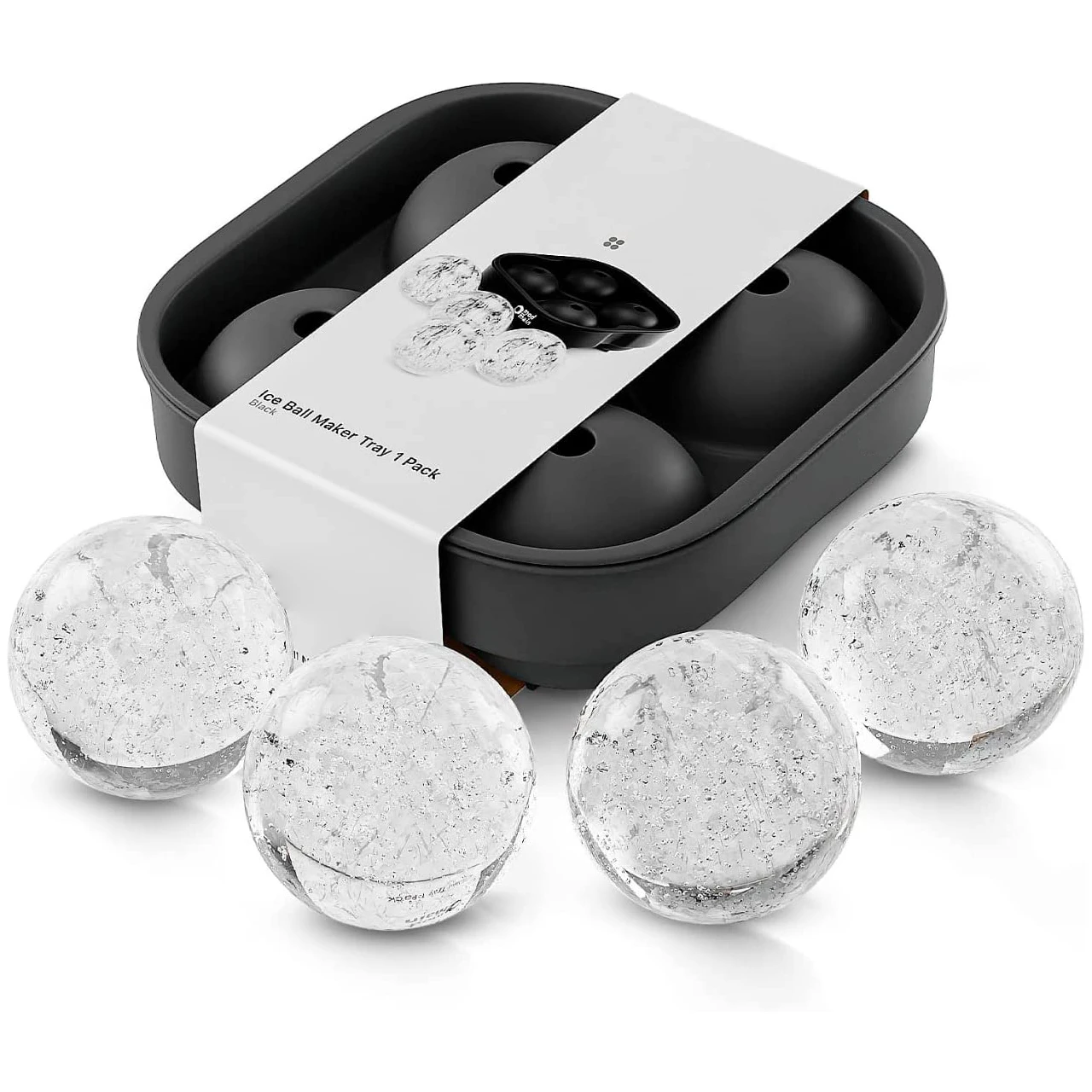 Wholesale Cusiom Bpa free food grade silicone Sphere Ice Cube Mold Non-stick Round Ice Cube Mold With Lid For Whiskey