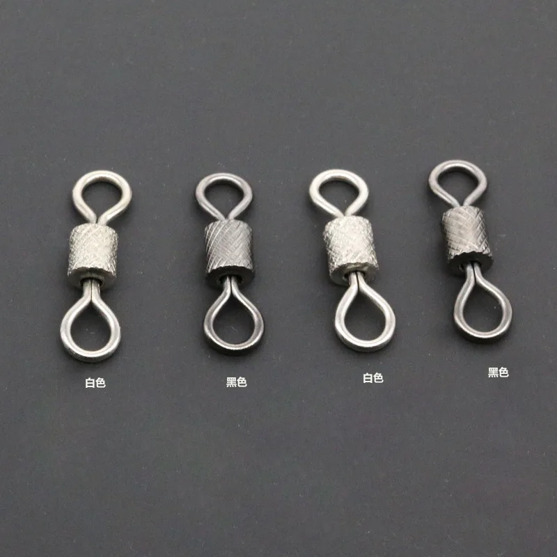 JETSHARK Fishing Swivels1#-14#  1/0-4/0# Ball Bearing Swivel with Safety Snap Solid Rings Rolling Swivel for fishing