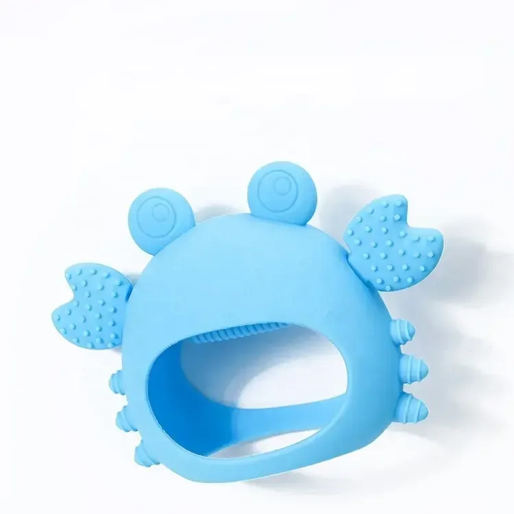 Eco Friendly Silicone Crab Soft Baby Teether Anti eating Hand Grinding Teether Toys Baby Teething Toys Silicone