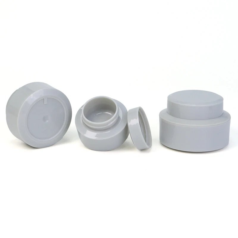 Grey PP Bevelled Nail Polish jar Acrylic Plastic Face cream container Fill jar Nail Polish Gel Cream jar sample