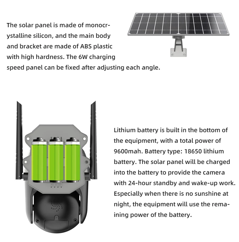 New 4MP 4G Solar Panel Power Surveillance Network PTZ Camera Solar 4G Sim Card CCTV Camera Solar Panel Wireless Security Camera