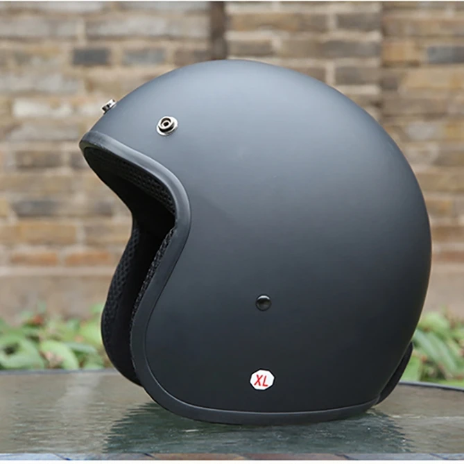 AMZ DOT Approved Retro 3/4 open face Motorcycle Helmet Vintage Half Face Moto Helmet