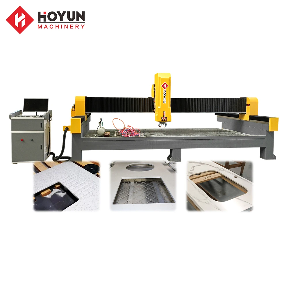 HONGYI stone countertop processing center CNC Sink hole Cutout cutting Machine for quartz marble granite cutting polishing