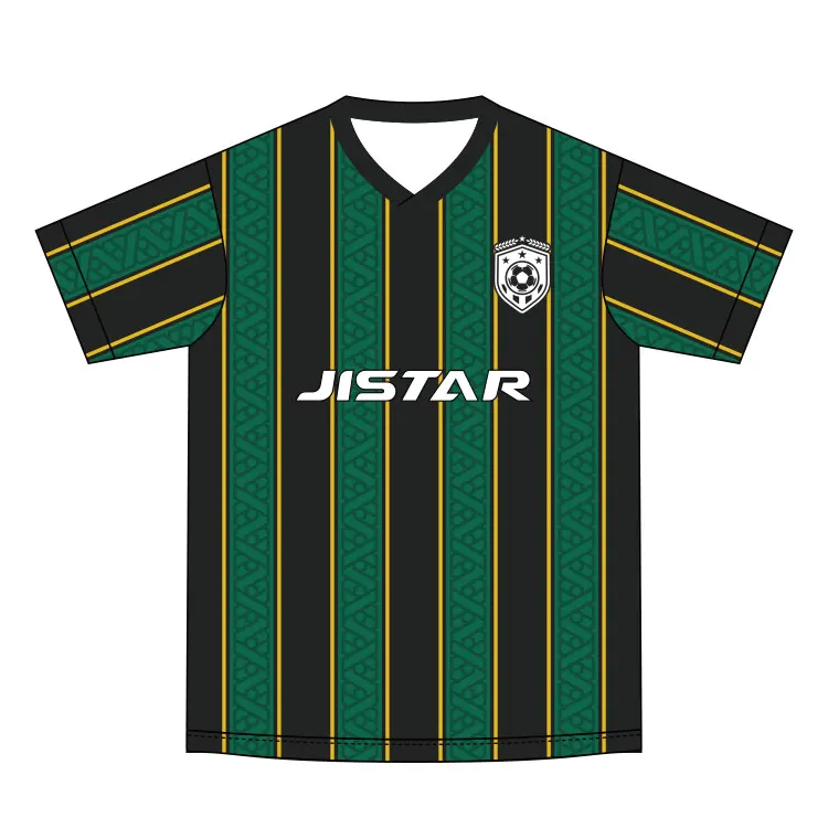 JISTAR Wholesale High Quality Oversized T shirts Maillot De Football Shirt 150 grams New Season Green Stripe Soccer Jersey