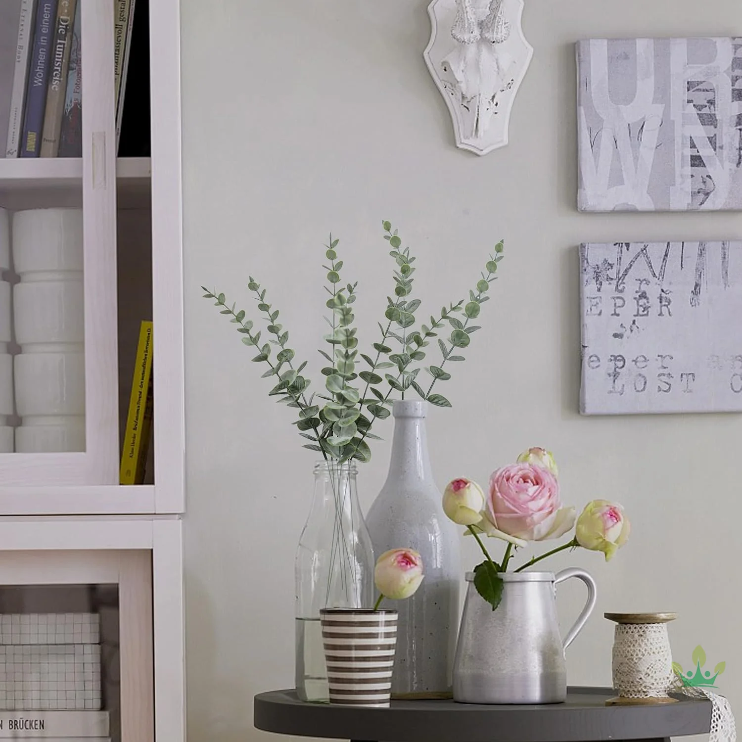 Eucalyptus Stems Artificial Eucalyptus Leaves Stems Artificial  Flowers   for Home Office Flowers Bouquet