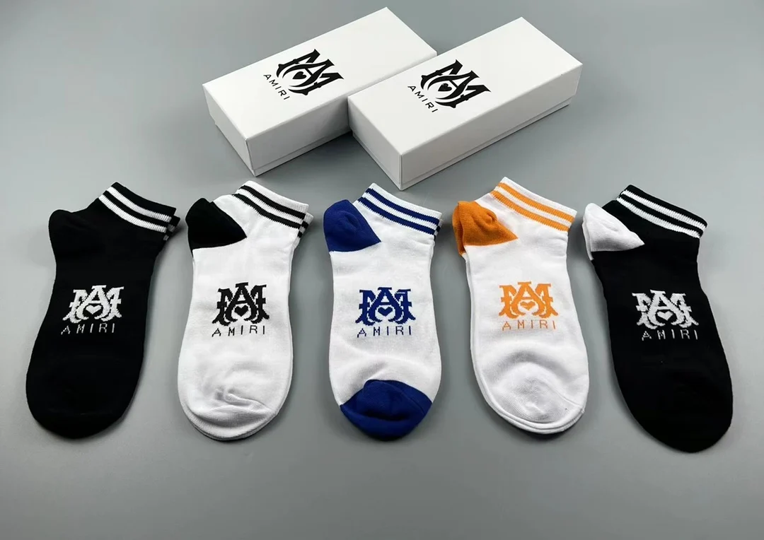 Amiry Letter Socks Box Gift Wholesale Crew Cotton Brands Socks For Women Men Unisex High Quality Socks
