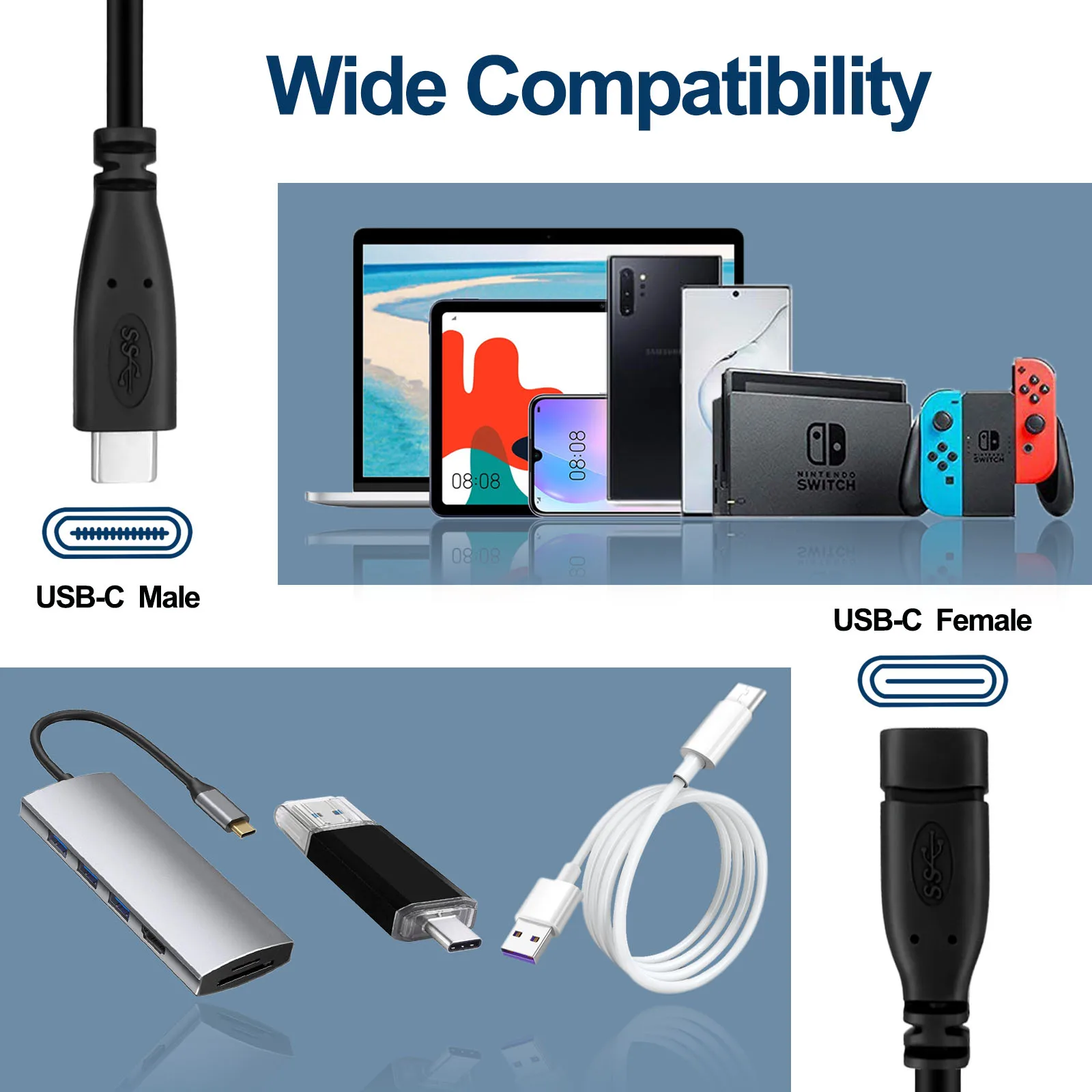 Кабель для быстрой зарядки usb type-c с разделенными лужеными концами 2 провода 4 кабель питания шнур