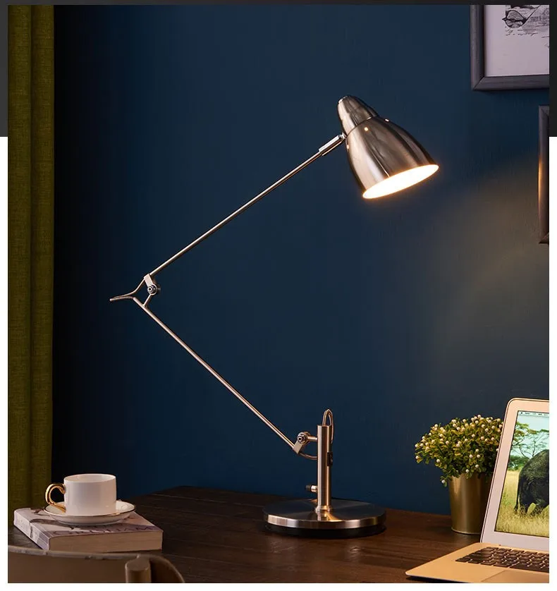 Custom Vienna Hotel metal E27 flexibility Desk Lamp metal Office Reading table Lamp Adjustable Rocker table light