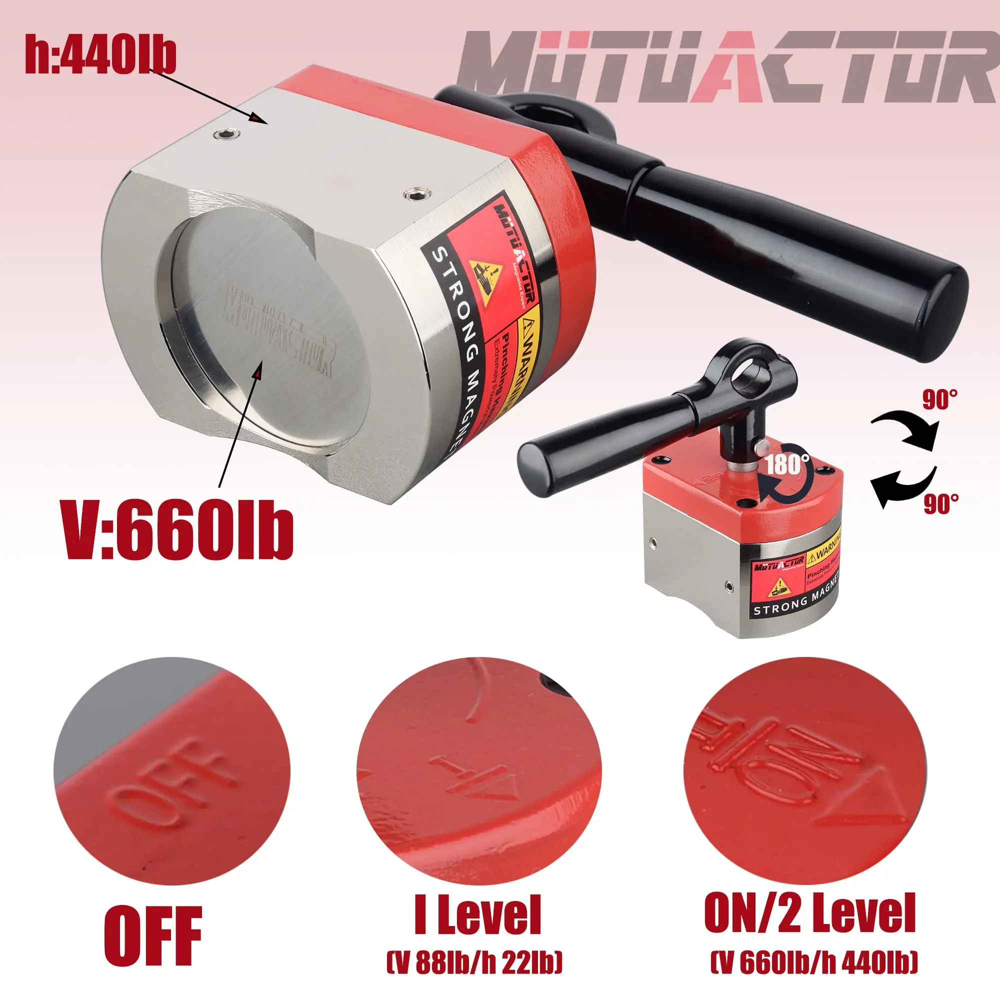 700LBS Switch Magnet  On/Off  Magnetic Base Holder Welding Magnet