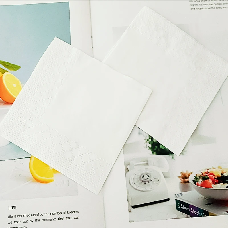 1-Ply Virgin Wood Pulp Dinner Napkins Disposable Mixed-Colored Serviettes Restaurant Cocktail Use FSC Certificate Fold Bag