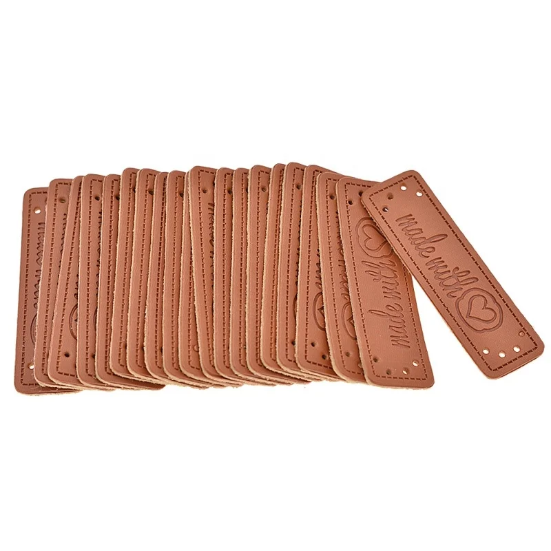 Diy Sewing Accessories Handmade Labels Pu Leather Labels Series Hand Made For You Leather Tags For Clothing Tag