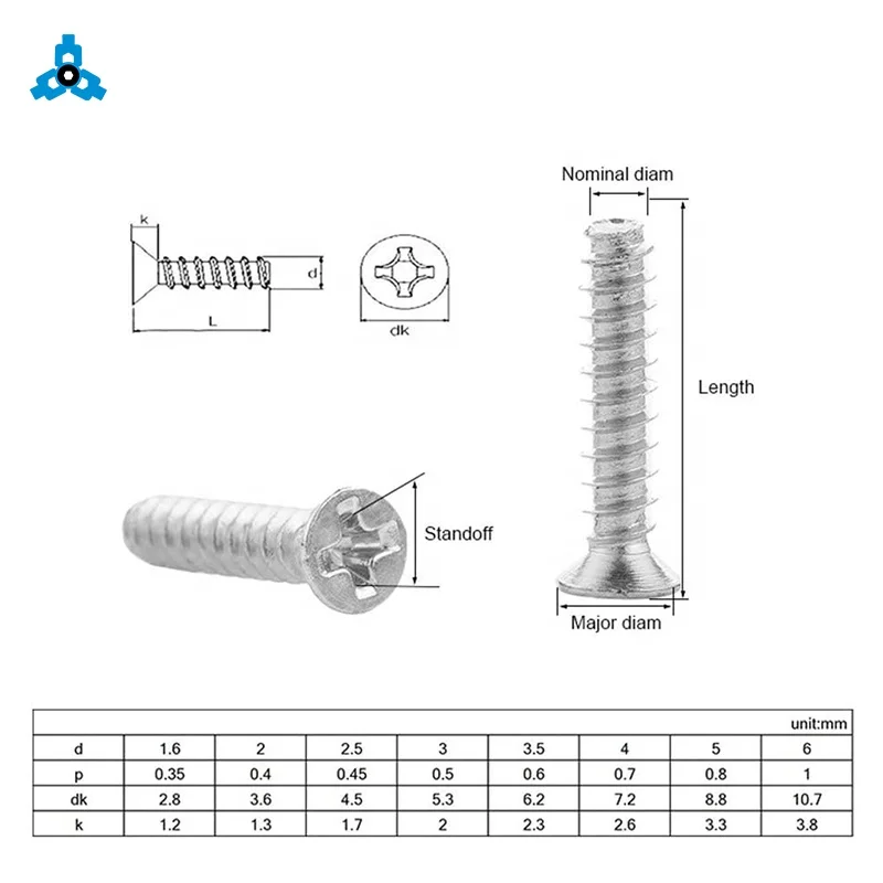 screw manufacturer Phillips Countersunk Flat Head Stainless Steel Screws OEM pan head screws