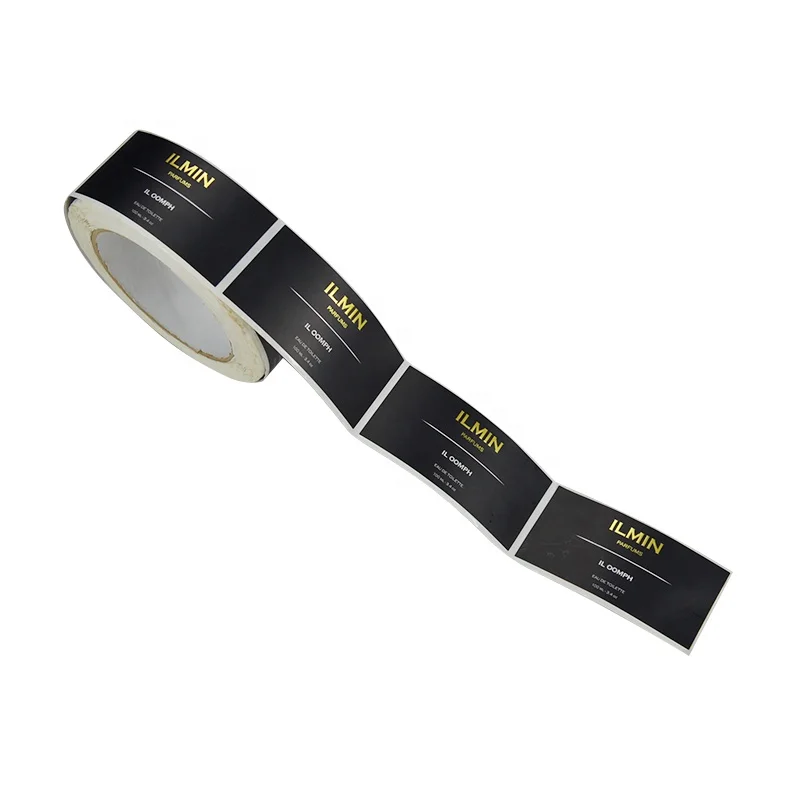 Custom 160g Art Paper Perfume Gold Foil and Embossing and Spot UV Label Sticker