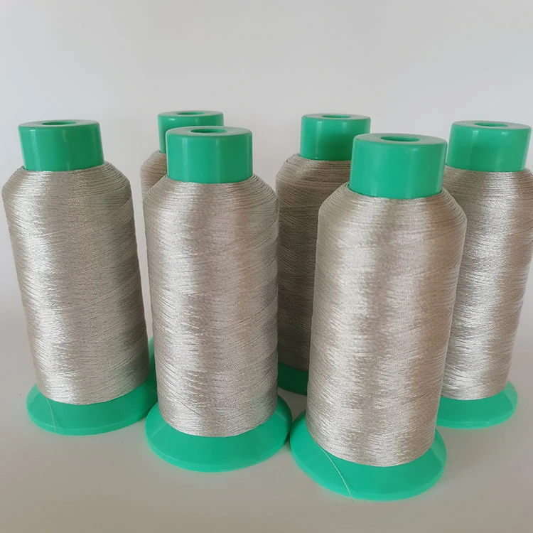 Silver Coated Conductive Yarn Conductive Sewing Thread Blended Conductive Yarn