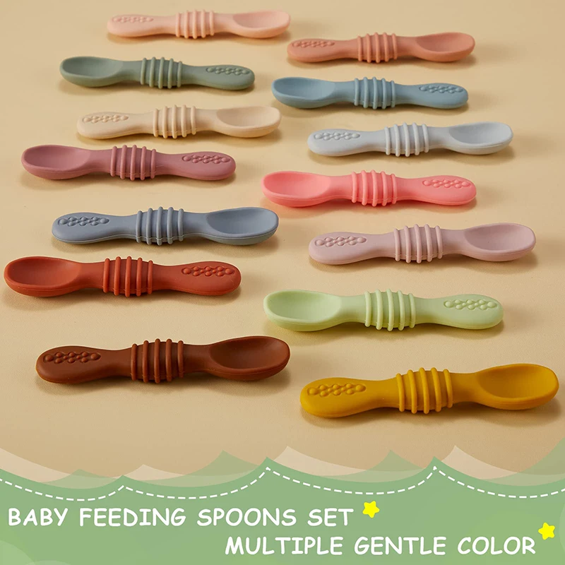 Wholesale Silicone Soft Spoon Food Grade Baby Led Weaning Utensils Silicone Baby Spoons for Toddler Infant Spoon First Stage