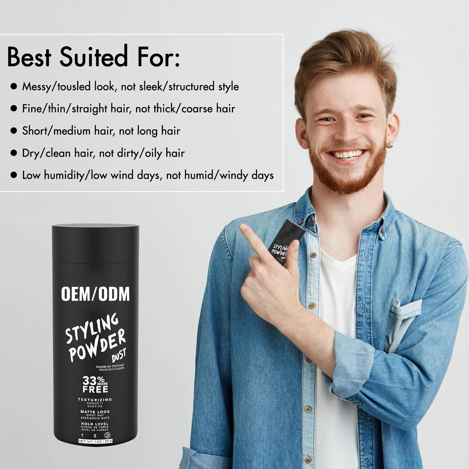 Wholesale Custom Texture Powder Oil Control Volumizing Matt Finishing Powder Fluffy Hair Volume Powder