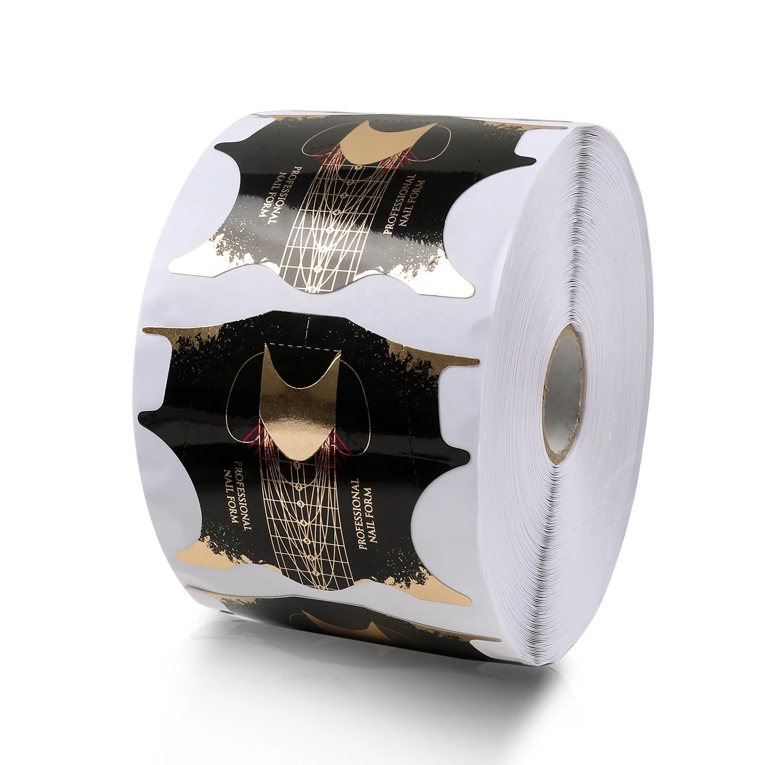 BQAN 500Pcs Nail Forms Black Gold Aluminum Foil Nail Extension Form Guide Stickers Custom Logo Nail Form