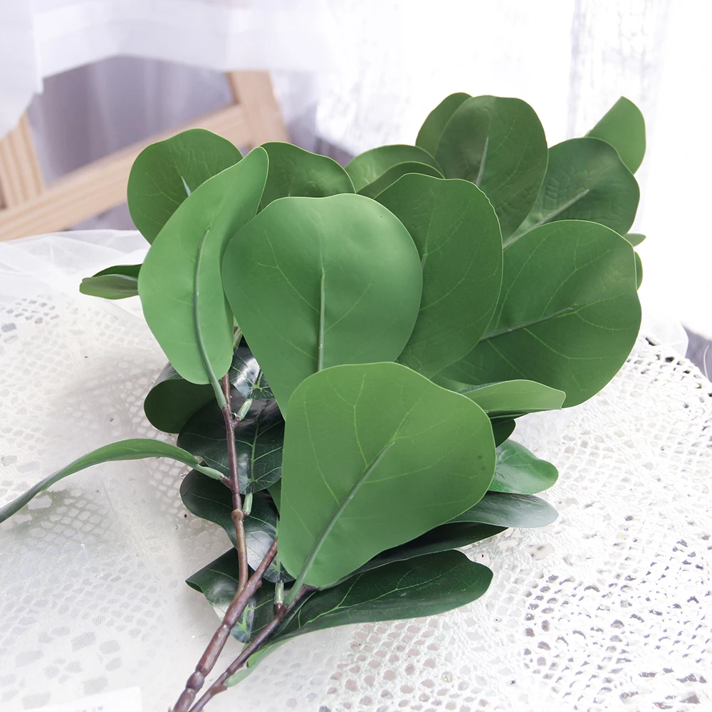 Transworld New Arrival Artificial Plants Greenery Cheap Plastic Plants Artificial Long banya leaves spray w/3 branches