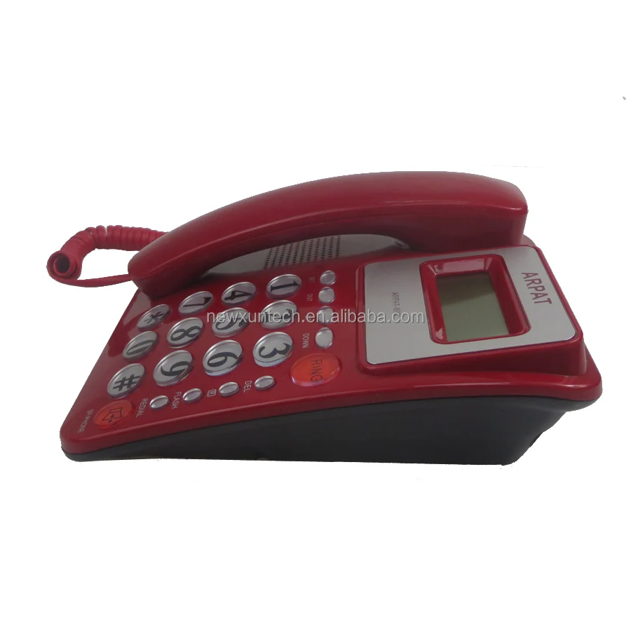 
Red color big button home phone Caller ID with big display telephone 