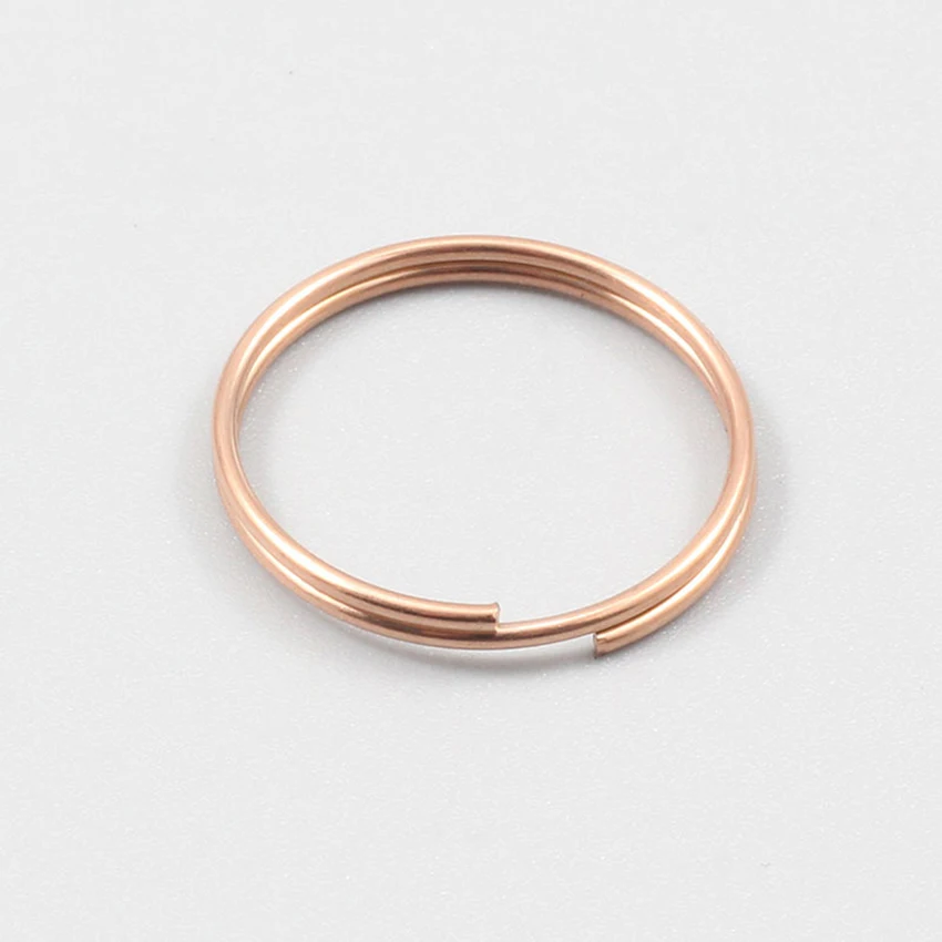 Wholesale Stainless Steel Gold Double Layers Spring Ring Rose Gold Split Ring Jewelry Finding Components Connectors Keychain