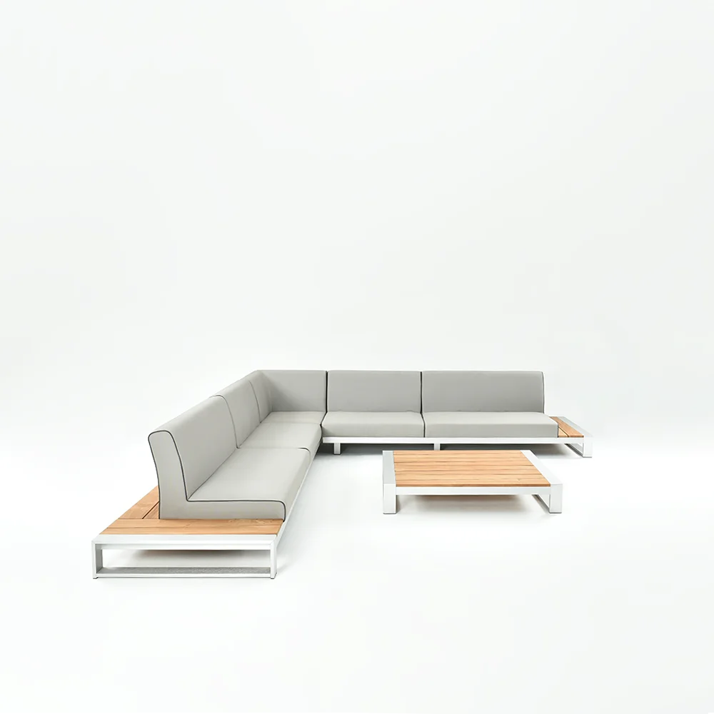 Factory Supply Brushed Aluminum Olefin Fabric Furniture Garden Patio Sofa Set For Outdoor