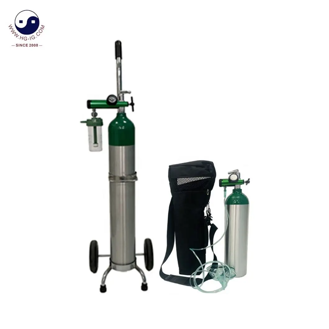 2022 High pressure seamless aluminum cylinder 6.0L aluminum tank oxygen cylinder with valve and regulator for hospital