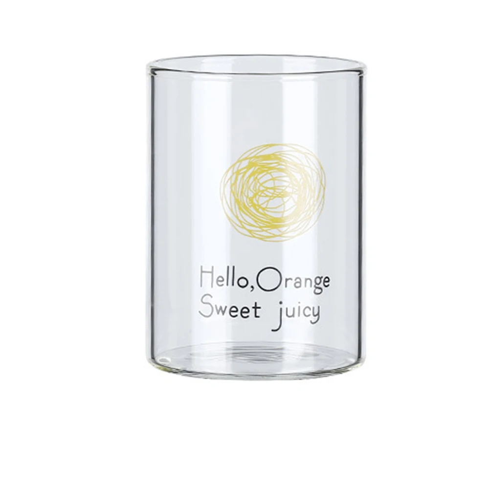 Heat Resistant Round Glass Coffee Cup Letter Glass Cup For Juice Tea Cup Personalized Mug