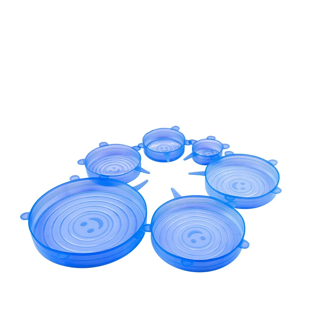 6 Size Fresh-keeping Multi-size Reusable Silicone Stretch Lid Container Cover Plastic Wrap Substitute For Food Storage
