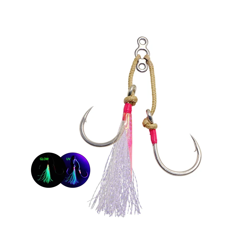 Wholesale Power fish Hook Set Jigging Heavy Duty Carbon Steel Assist Hooks Fishing Saltwater