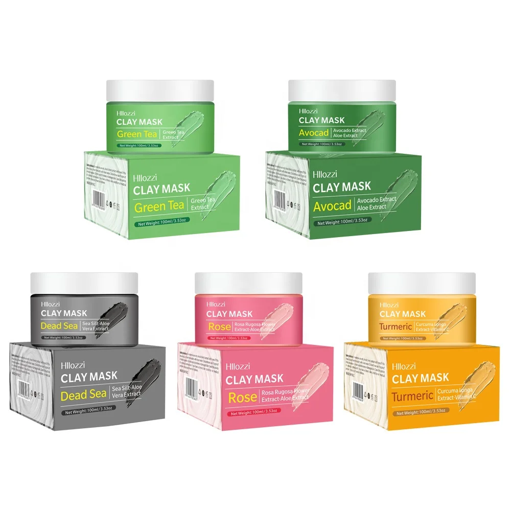 private label acne pore blackhead remover avocado green tea turmeric dead sea mud clay mask for face